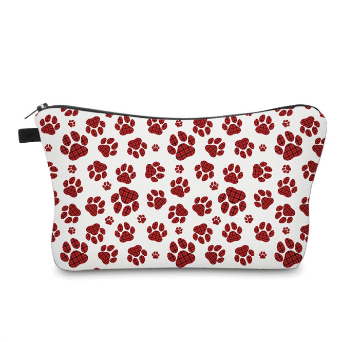 Pouch - Christmas White Red Paw - PREORDER
