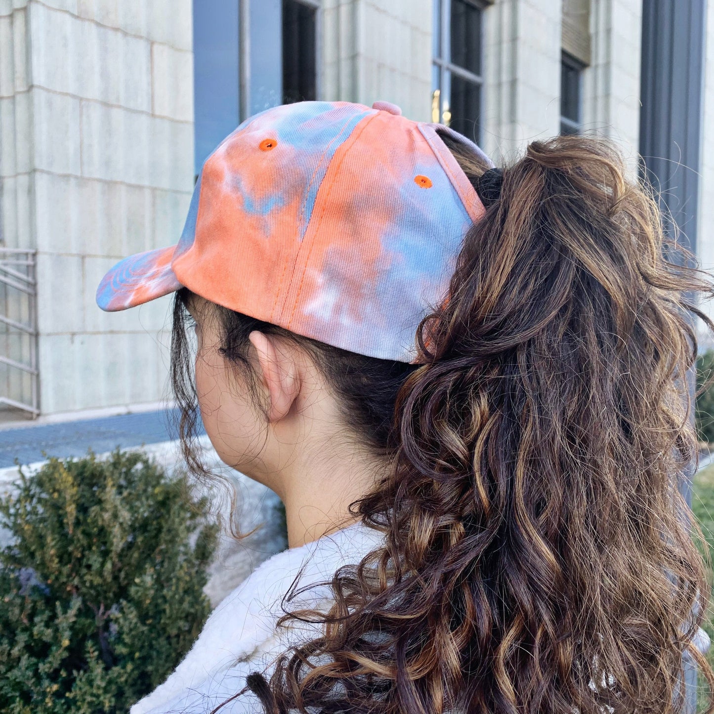 Tie Dye Trucker Hat | Fabric Back Keyhole Cap
