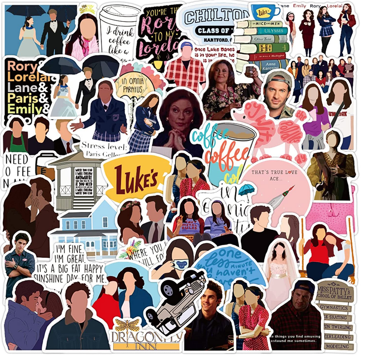 Gilmore Girls Waterproof Vinyl Matte Stickers Pack