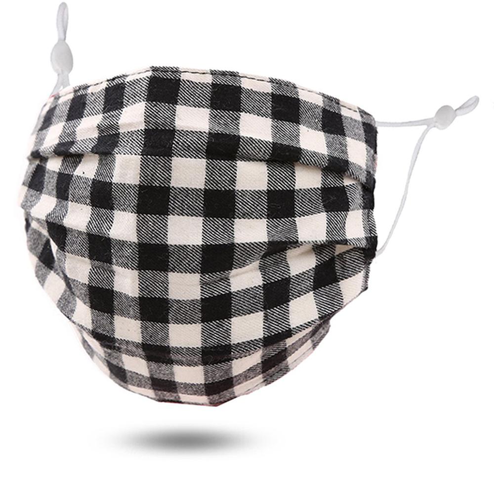 Black and White Buffalo Plaid Face Mask