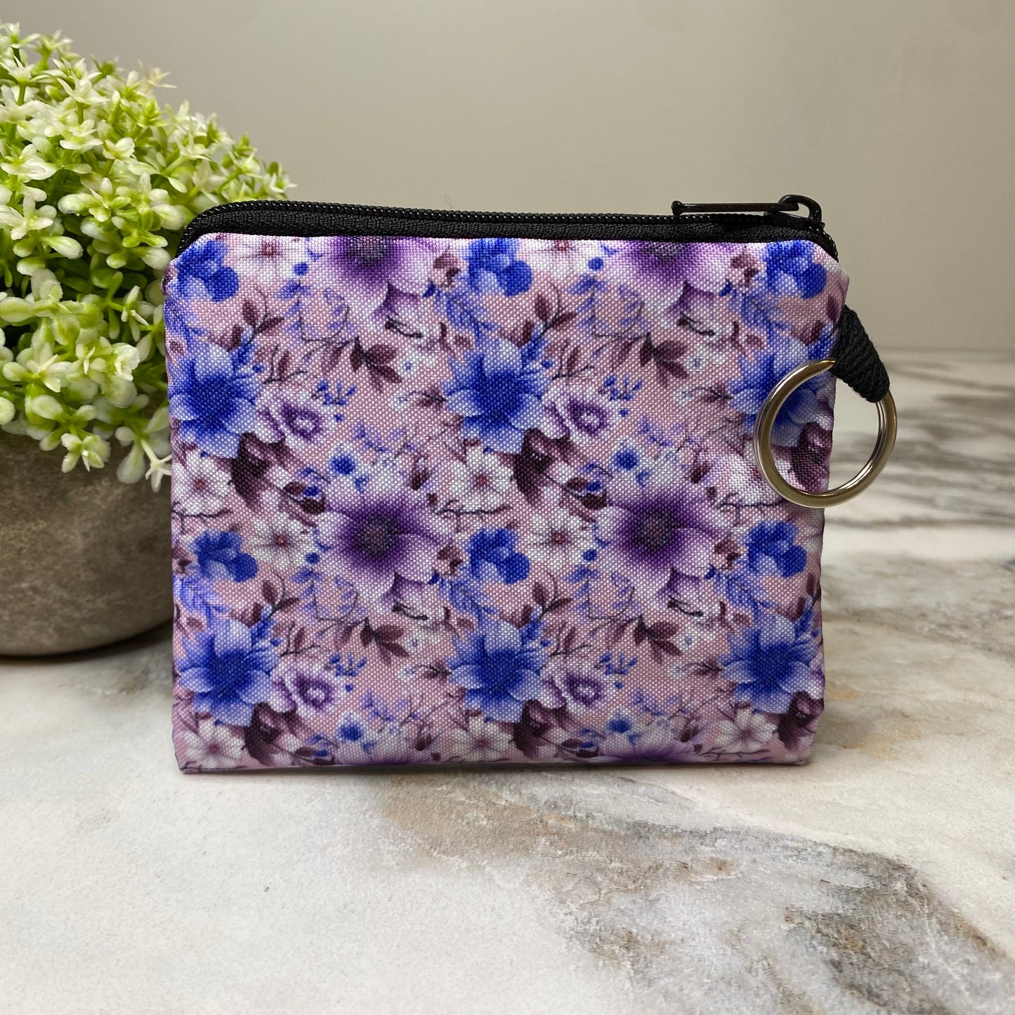 Mini Pouch - Floral Purple Blue