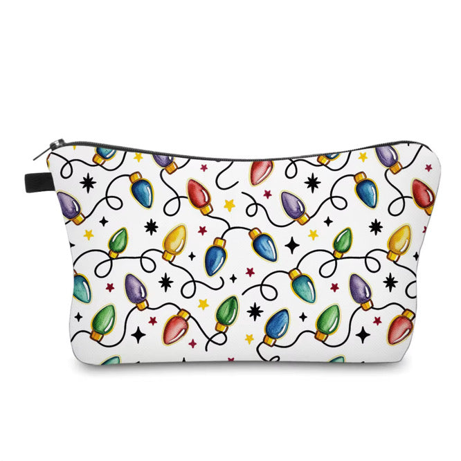 Pouch - Christmas Holiday Lights on White