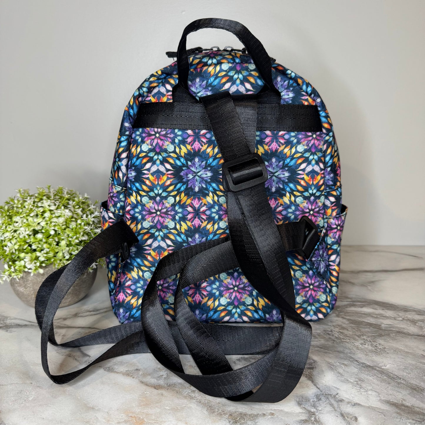 Mini Backpack - Bold Purple Orange Pink Tie Dye