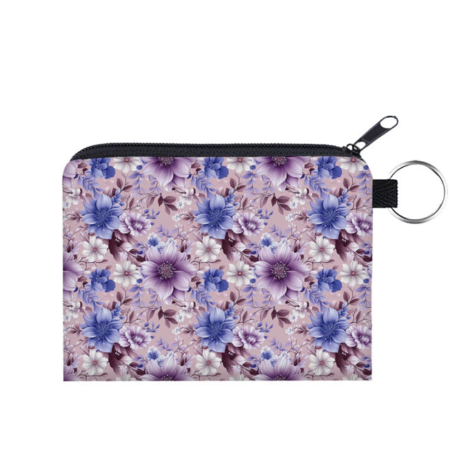 Mini Pouch - Floral Purple Blue