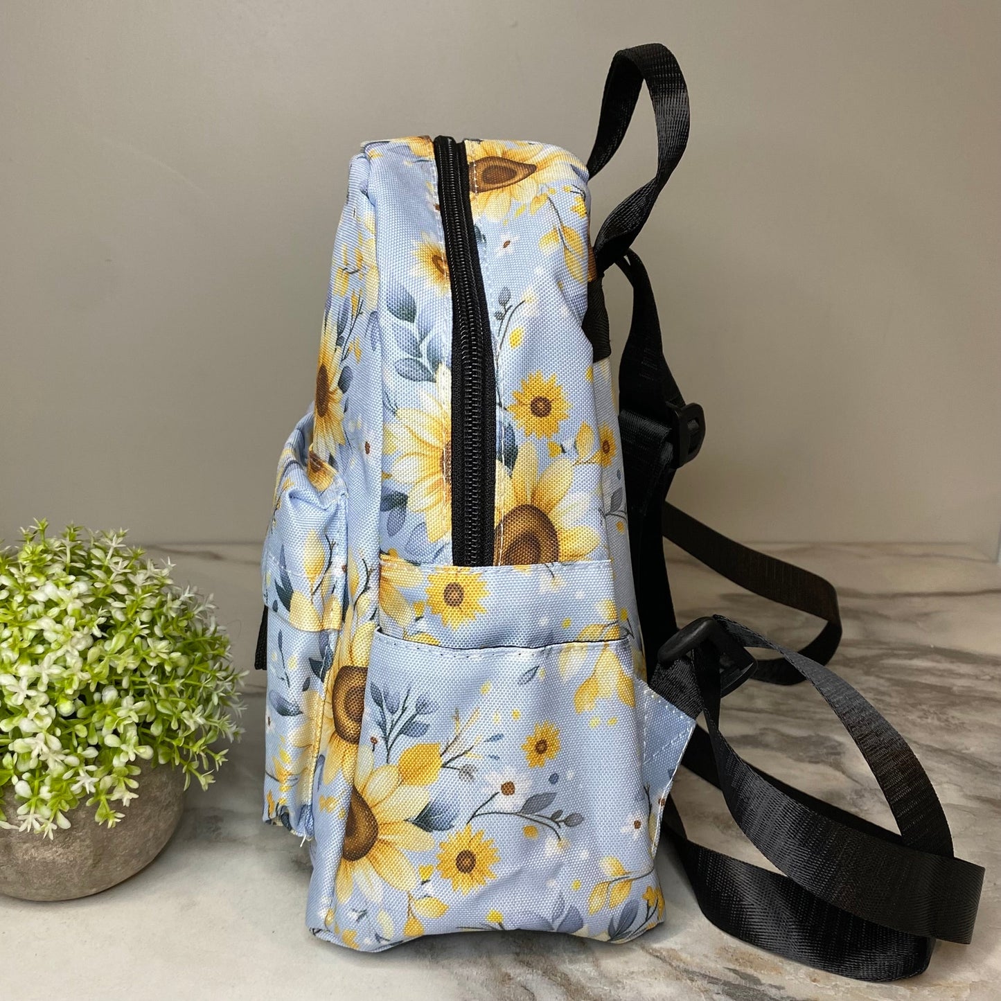 Mini Backpack - Sunflower Light Blue