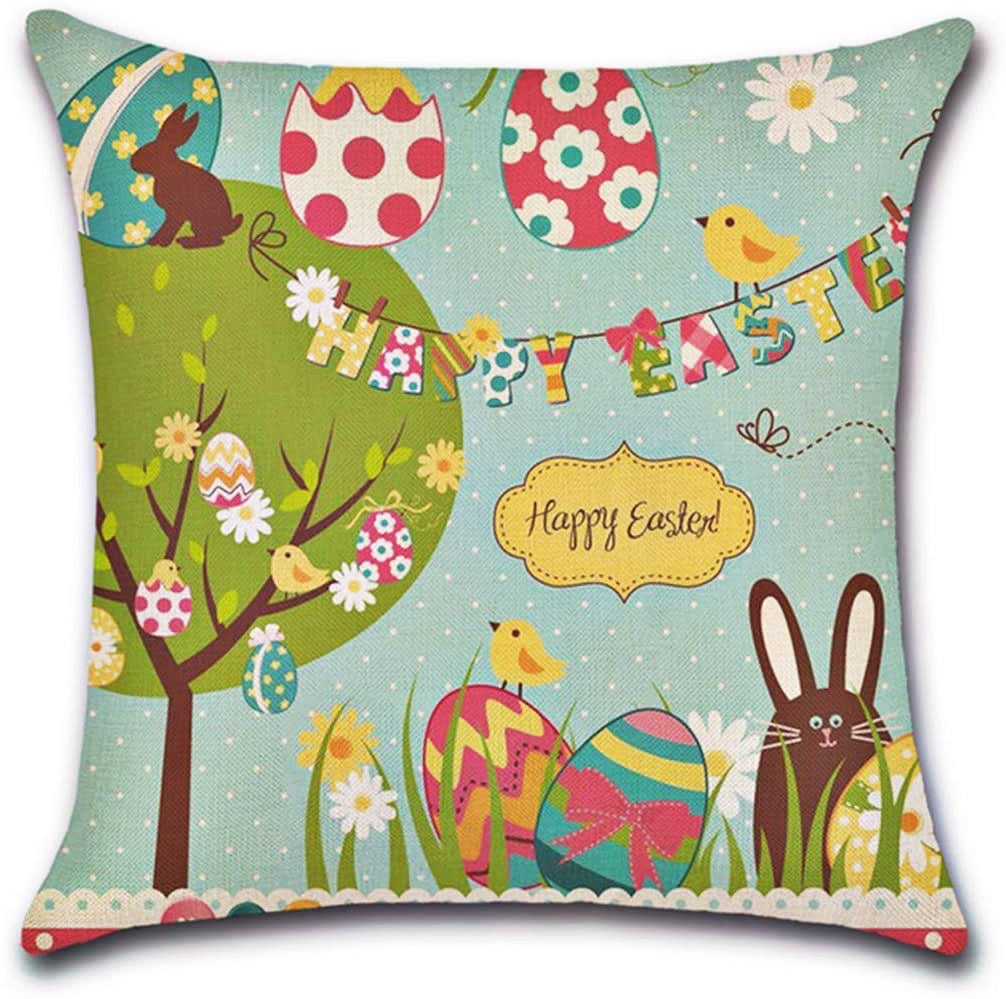 Happy Easter Decorative Pillow Cover | Easter Egg Hunt