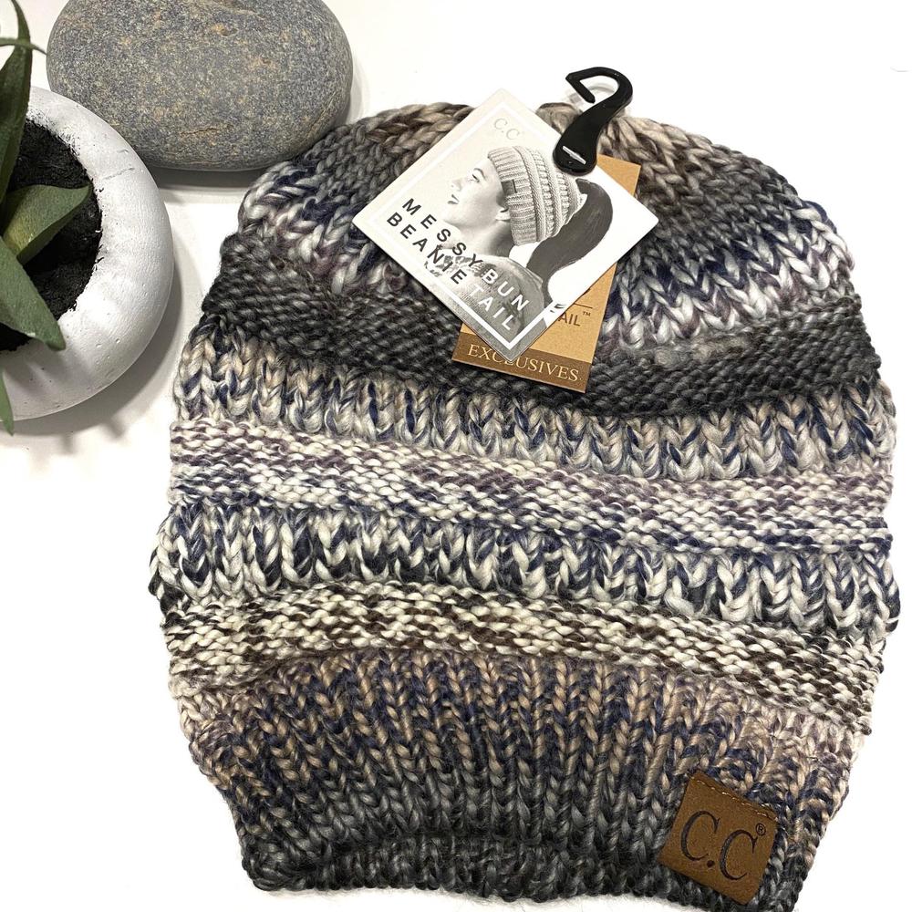 Ponytail Messy Bun C.C. Beanies (Multiple Options Available)