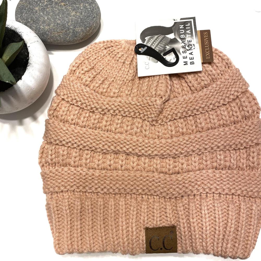 Ponytail Messy Bun C.C. Beanies (Multiple Options Available)